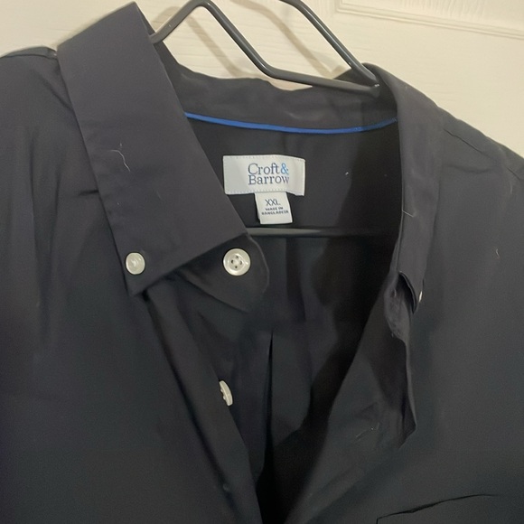 Croft&Barrow Black Button Up Long Sleeve Front Pocket Dress Casual Shirt Sz XXL - Picture 2 of 8